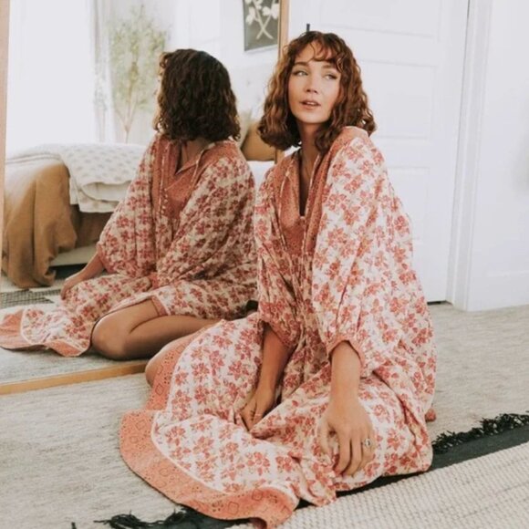 Free People Hazy Maisy Floral Cottage Core Bohemian Prairie Maxi Dress Small - Picture 2 of 14